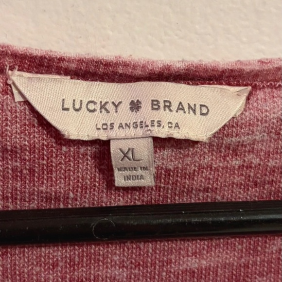 Lucky Brand sz XL Pink~Orange Embroidered Burnout Sweater - Picture 8 of 10